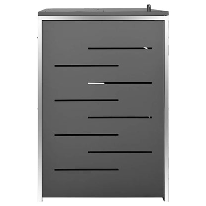 vidaXL Quadruple Wheelie Bin Shed 276.5x77.5x115 cm Stainless Steel 6