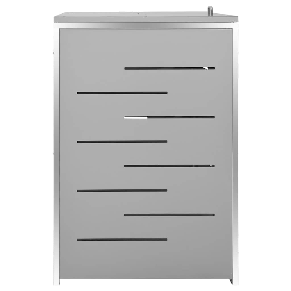 vidaXL Quadruple Wheelie Bin Shed 276.5x77.5x115 cm Stainless Steel 6
