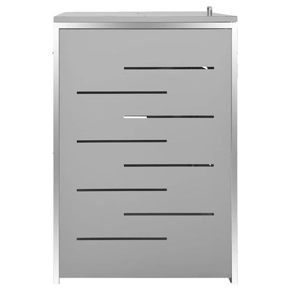 vidaXL Quadruple Wheelie Bin Shed 276.5x77.5x115 cm Stainless Steel 6