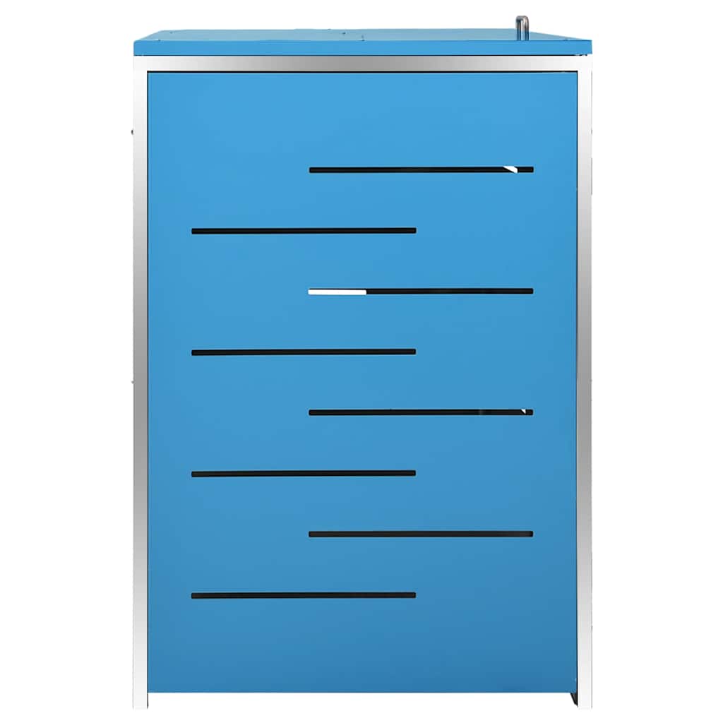 vidaXL Quadruple Wheelie Bin Shed 276.5x77.5x115 cm Stainless Steel 6