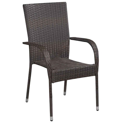 vidaXL 9 Piece Garden Dining Set Brown 6