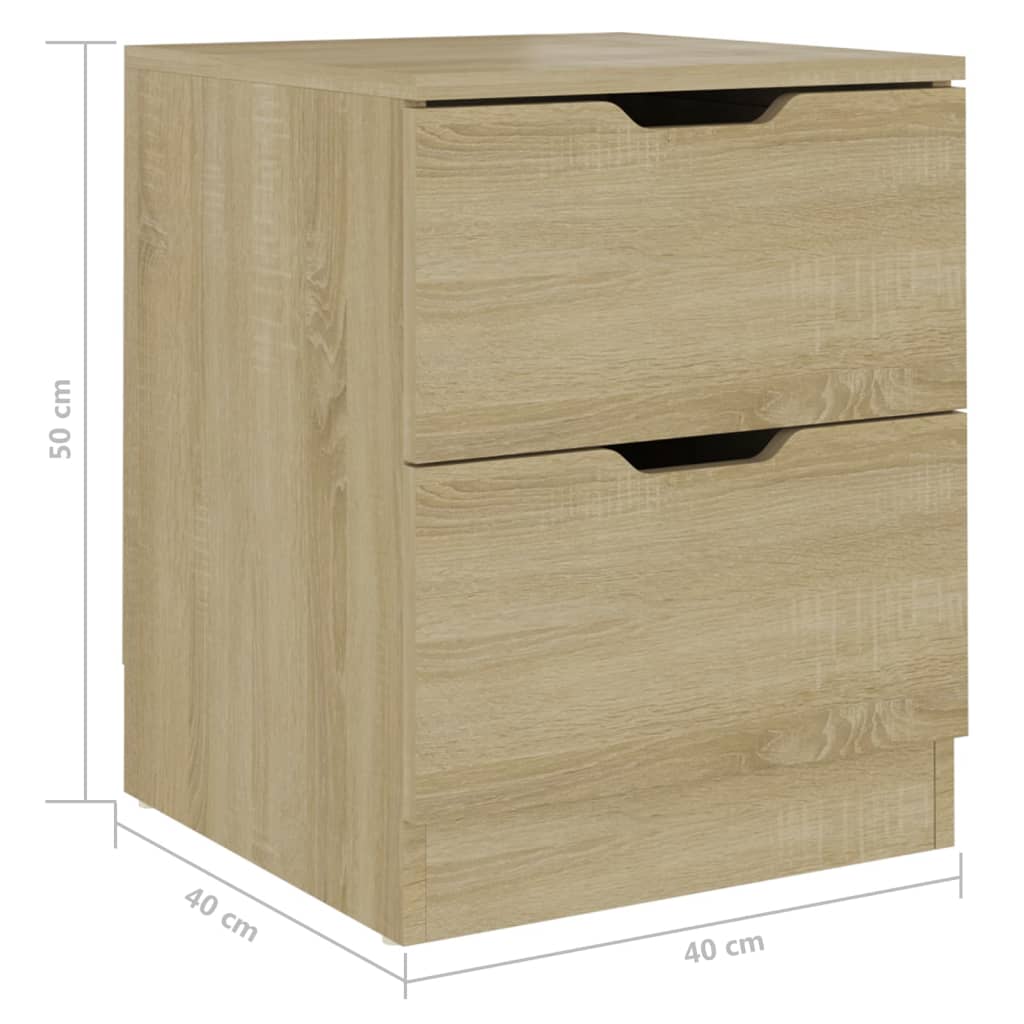 vidaXL Bedside Cabinet Sonoma Oak 40x40x50 cm Engineered Wood