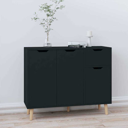 Sideboard 90x30x72 cm Engineered Wood Black