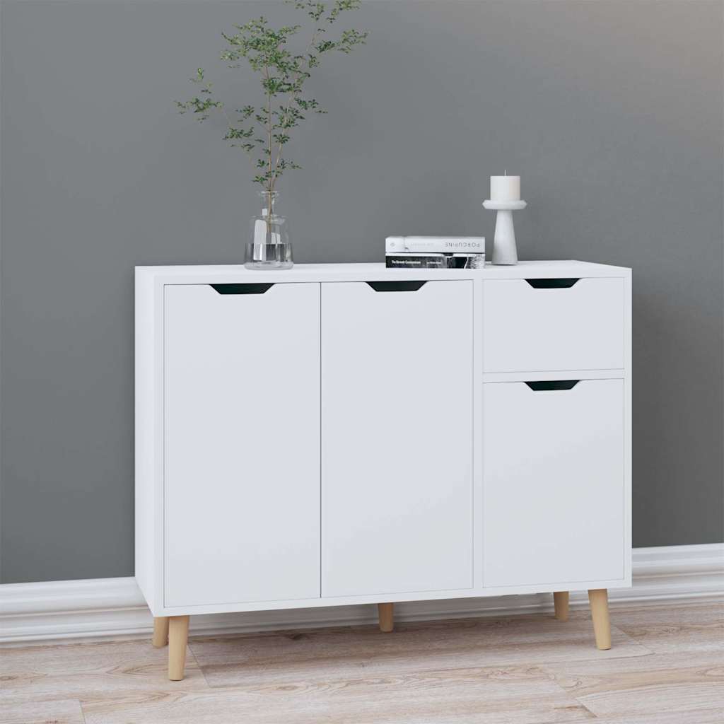 Sideboard 90x30x72 cm Engineered Wood High gloss white