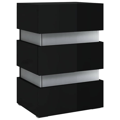 LED Bedside Cabinet 45x35x67 cm Engineered Wood High gloss black