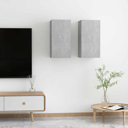 TV Cabinet Set 30.5x30x60 cm Engineered Wood 2 pcs Concrete grey