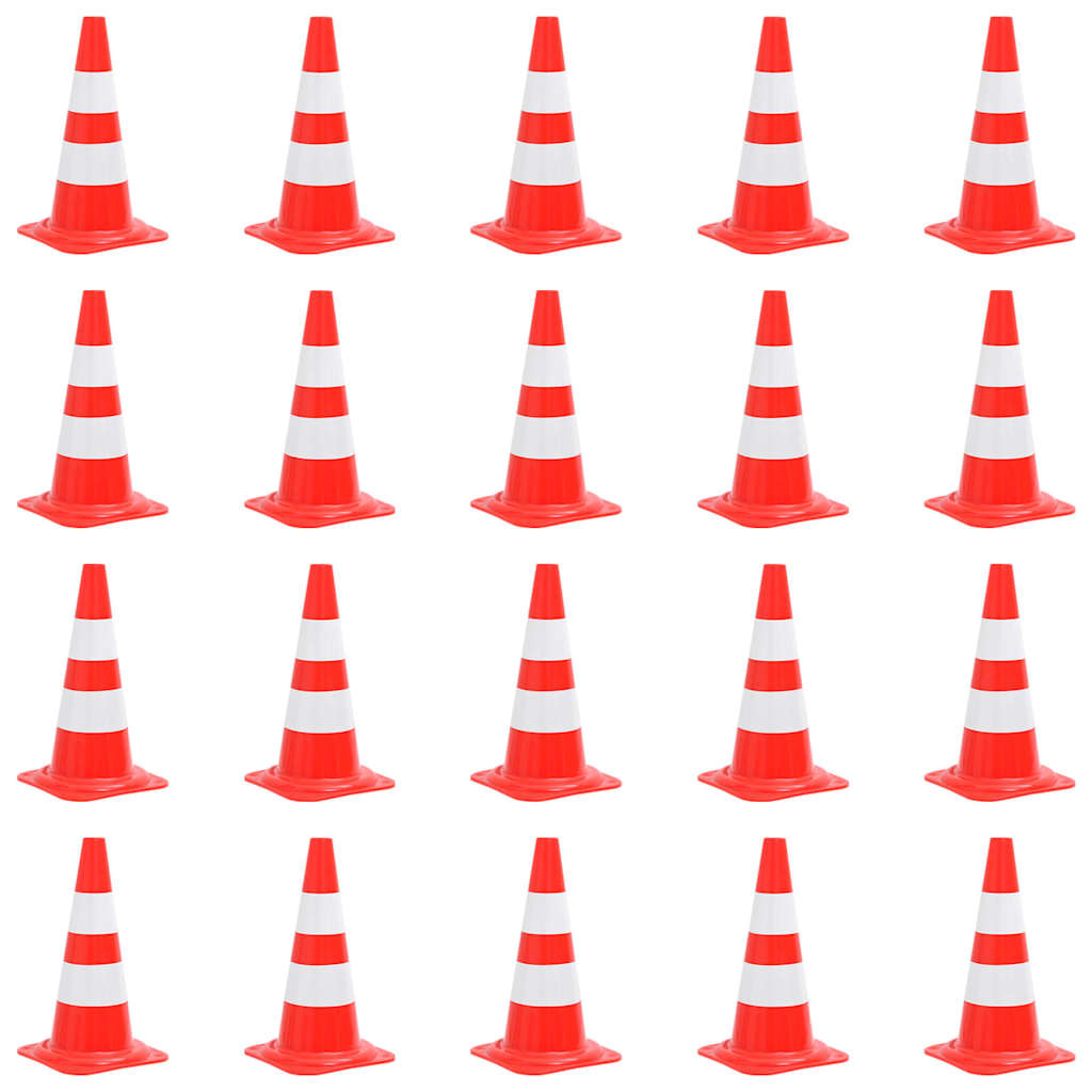 Reflective Traffic Cones Red and White 50 cm Without chain 20