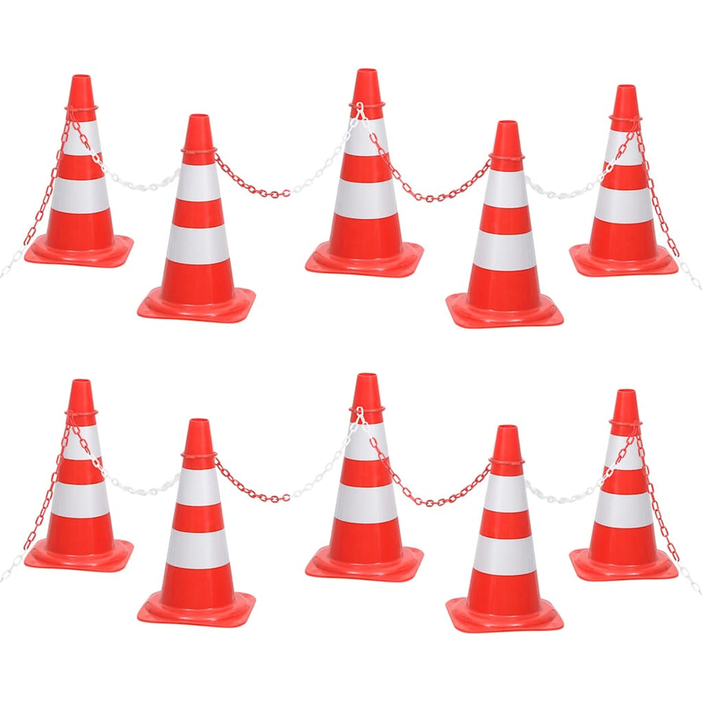 vidaXL Reflective Traffic Cones Red and White 50 cm