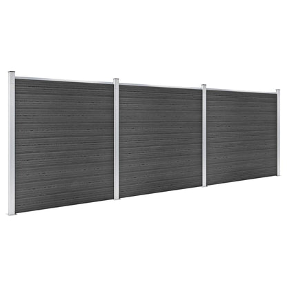 vidaXL Fence Panel Set WPC 526x186 cm Black