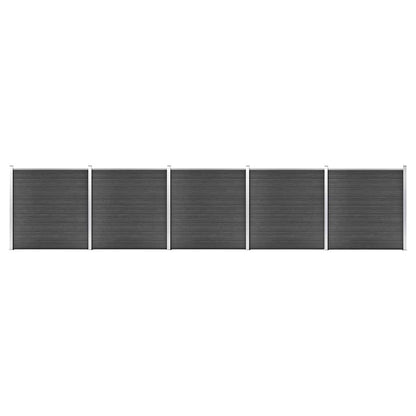 vidaXL Fence Panel Set WPC 872x186 cm Black 1