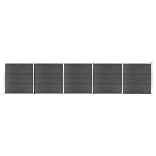 vidaXL Fence Panel Set WPC 872x186 cm Black 1