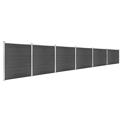 vidaXL Fence Panel Set WPC 1045x186 cm Black 2