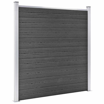 vidaXL Fence Panel Set WPC 1391x186 cm Black 3