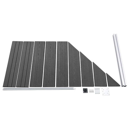 vidaXL Fence Panel Set WPC 446x(105-186) cm Black 5