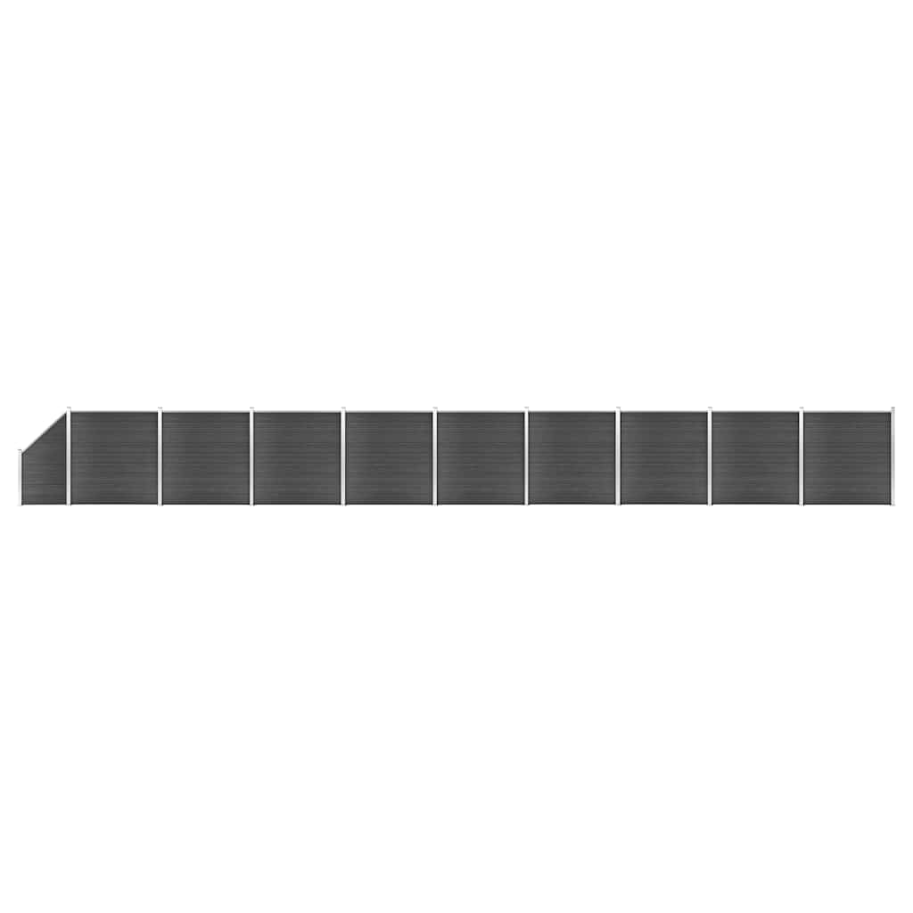 vidaXL Fence Panel Set WPC 1657x(105-186) cm Black 1