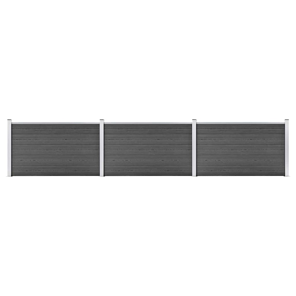 vidaXL Fence Panel Set WPC 526x105 cm Black