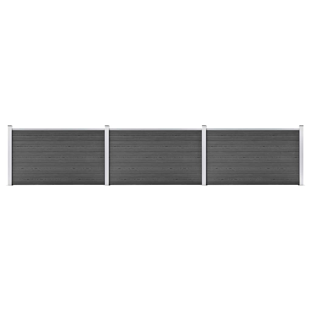 vidaXL Fence Panel Set WPC 526x105 cm Black 1