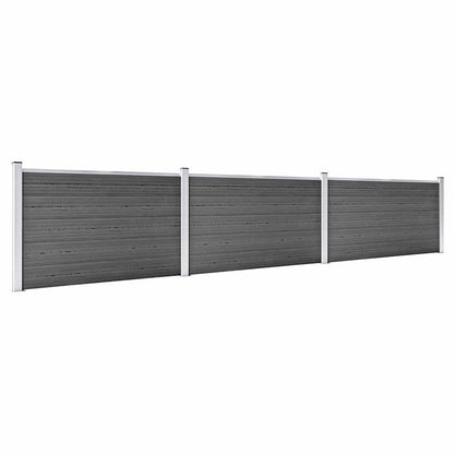 vidaXL Fence Panel Set WPC 526x105 cm Black 2