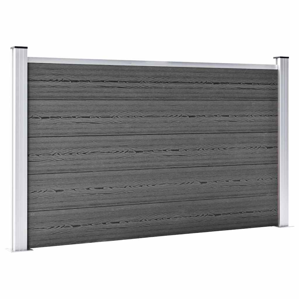 vidaXL Fence Panel Set WPC 526x105 cm Black 3