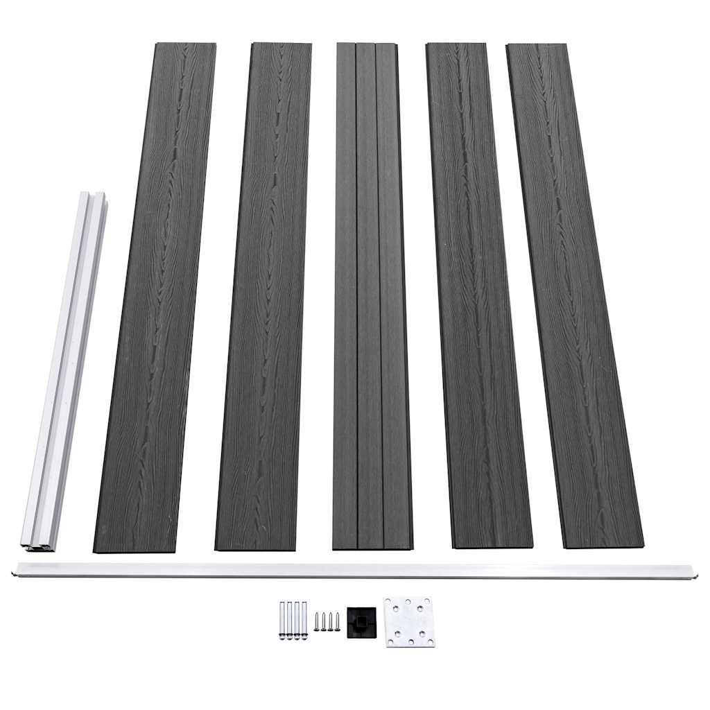 vidaXL Fence Panel Set WPC 526x105 cm Black 6