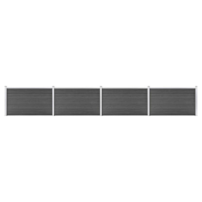 vidaXL Fence Panel Set WPC 699x105 cm Black 1