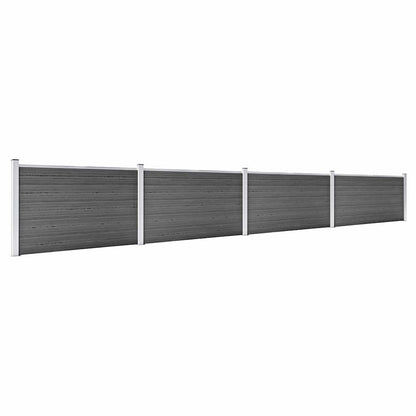 vidaXL Fence Panel Set WPC 699x105 cm Black 2
