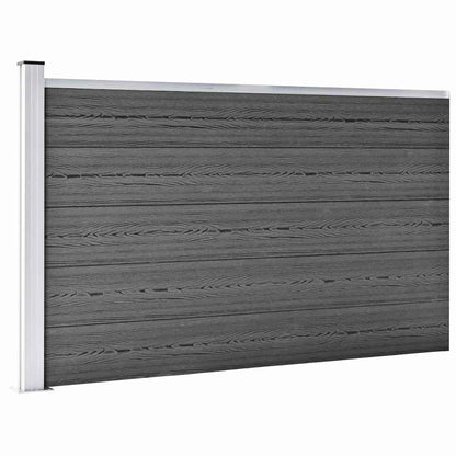 vidaXL Fence Panel Set WPC 699x105 cm Black 4