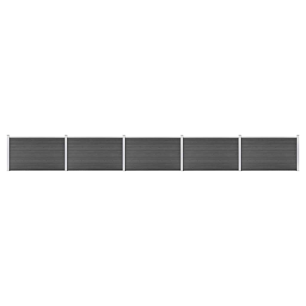 vidaXL Fence Panel Set WPC 872x105 cm Black 1