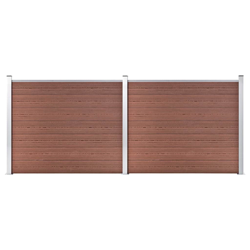 vidaXL Fence Panel Set WPC 353x146 cm Brown 1