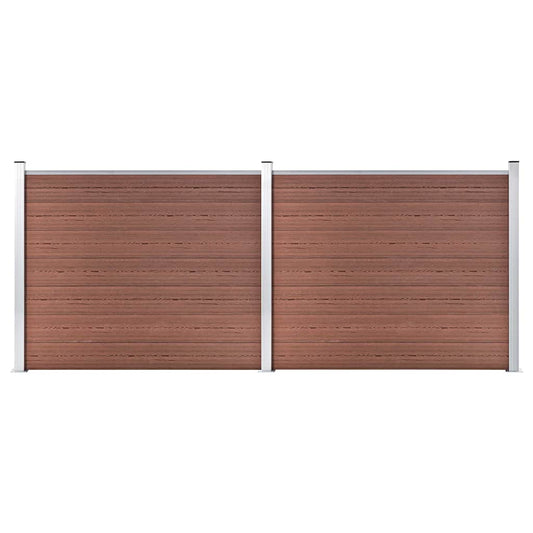 vidaXL Fence Panel Set WPC 353x146 cm Brown 1
