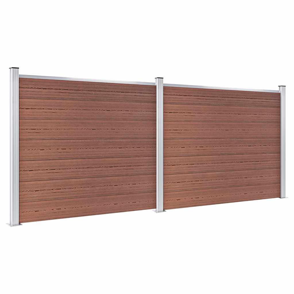 vidaXL Fence Panel Set WPC 353x146 cm Brown 2