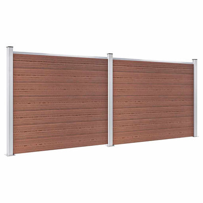 vidaXL Fence Panel Set WPC 353x146 cm Brown 2