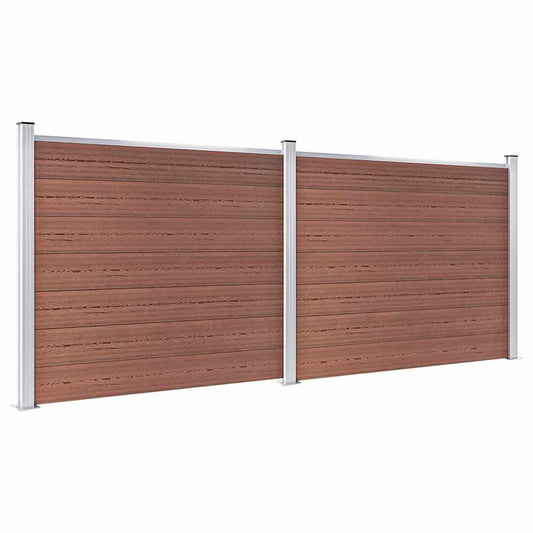 vidaXL Fence Panel Set WPC 353x146 cm Brown 2