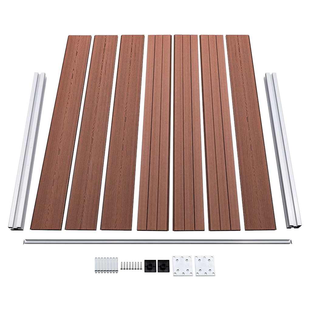 vidaXL Fence Panel Set WPC 353x146 cm Brown 5