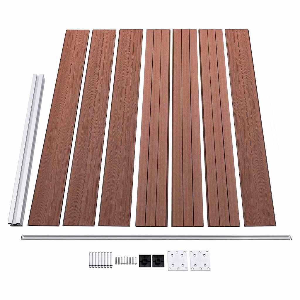 vidaXL Fence Panel Set WPC 353x146 cm Brown 6