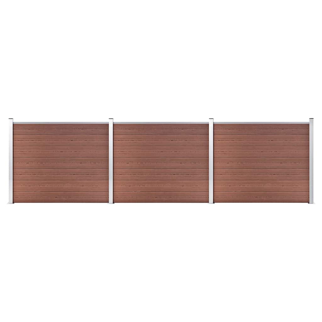 vidaXL Fence Panel Set WPC 526x146 cm Brown 1