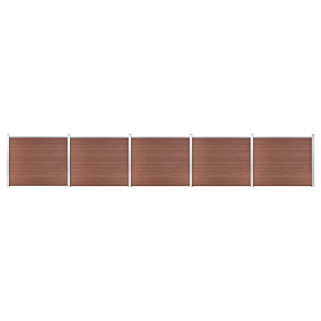 vidaXL Fence Panel Set WPC 872x146 cm Brown 1