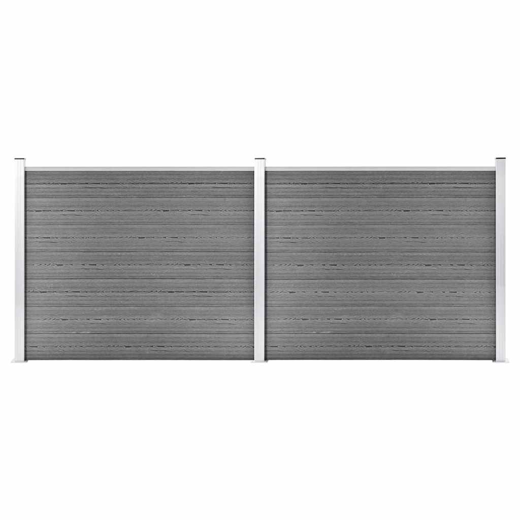 vidaXL Fence Panel Set WPC 353x146 cm Grey 1