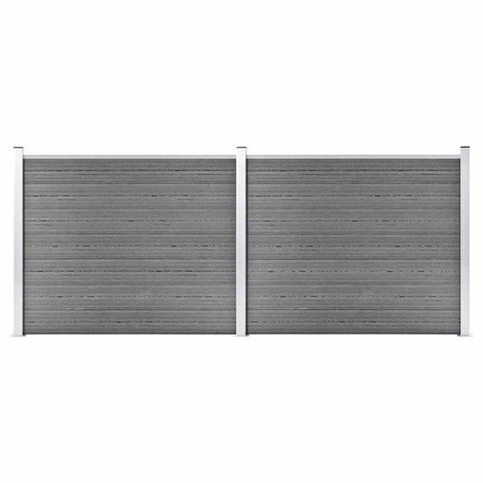 vidaXL Fence Panel Set WPC 353x146 cm Grey 1