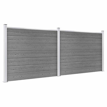 vidaXL Fence Panel Set WPC 353x146 cm Grey 2