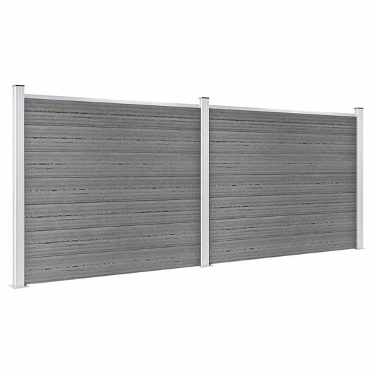vidaXL Fence Panel Set WPC 353x146 cm Grey 2