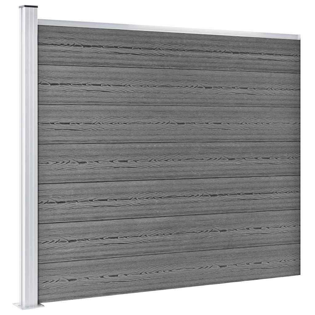 vidaXL Fence Panel Set WPC 353x146 cm Grey 3