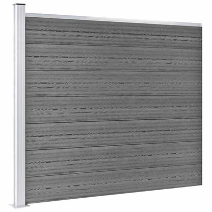 vidaXL Fence Panel Set WPC 353x146 cm Grey 3