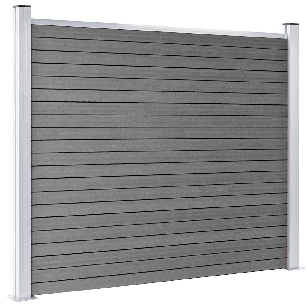 vidaXL Fence Panel Set WPC 353x146 cm Grey 4