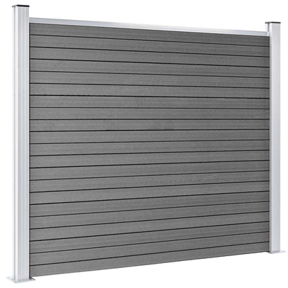 vidaXL Fence Panel Set WPC 353x146 cm Grey 4
