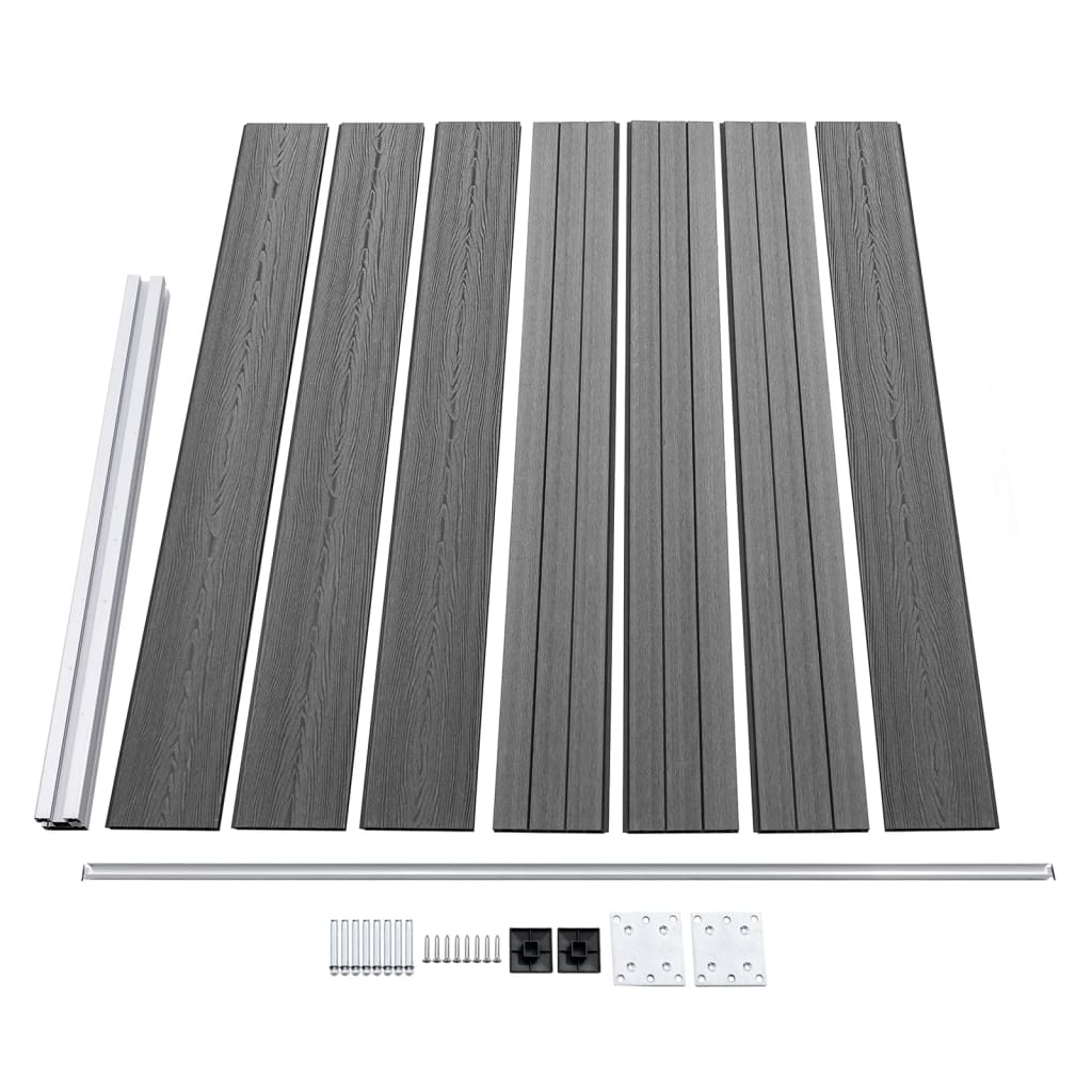 vidaXL Fence Panel Set WPC 353x146 cm Grey 5