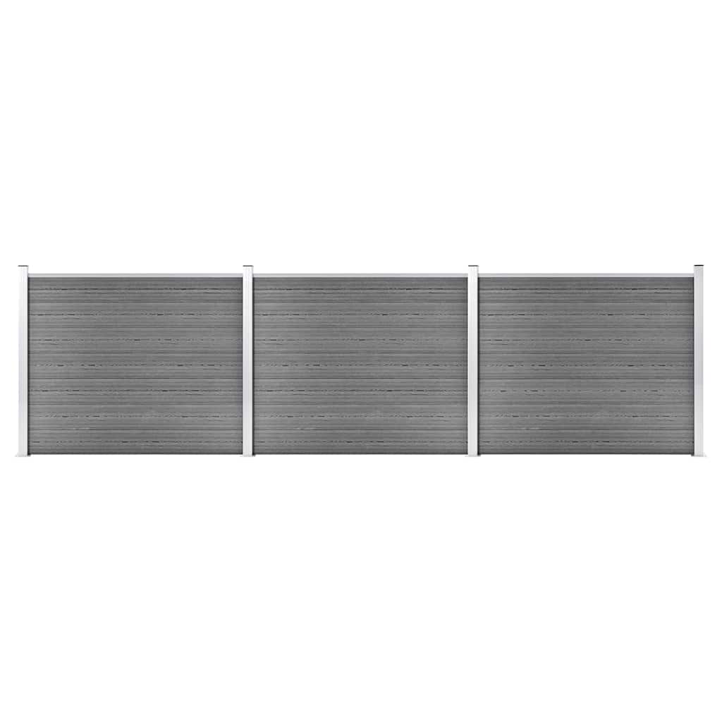 vidaXL Fence Panel Set WPC 526x146 cm Grey 1