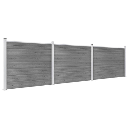 vidaXL Fence Panel Set WPC 526x146 cm Grey 2