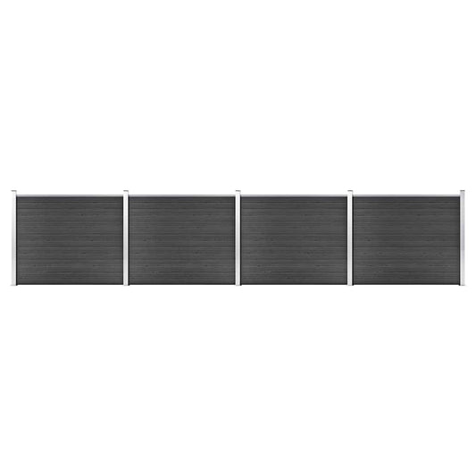 vidaXL Fence Panel Set WPC 699x146 cm Grey 1