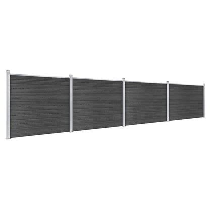 Fence Panel WPC 180x146 cm Grey 4 sections